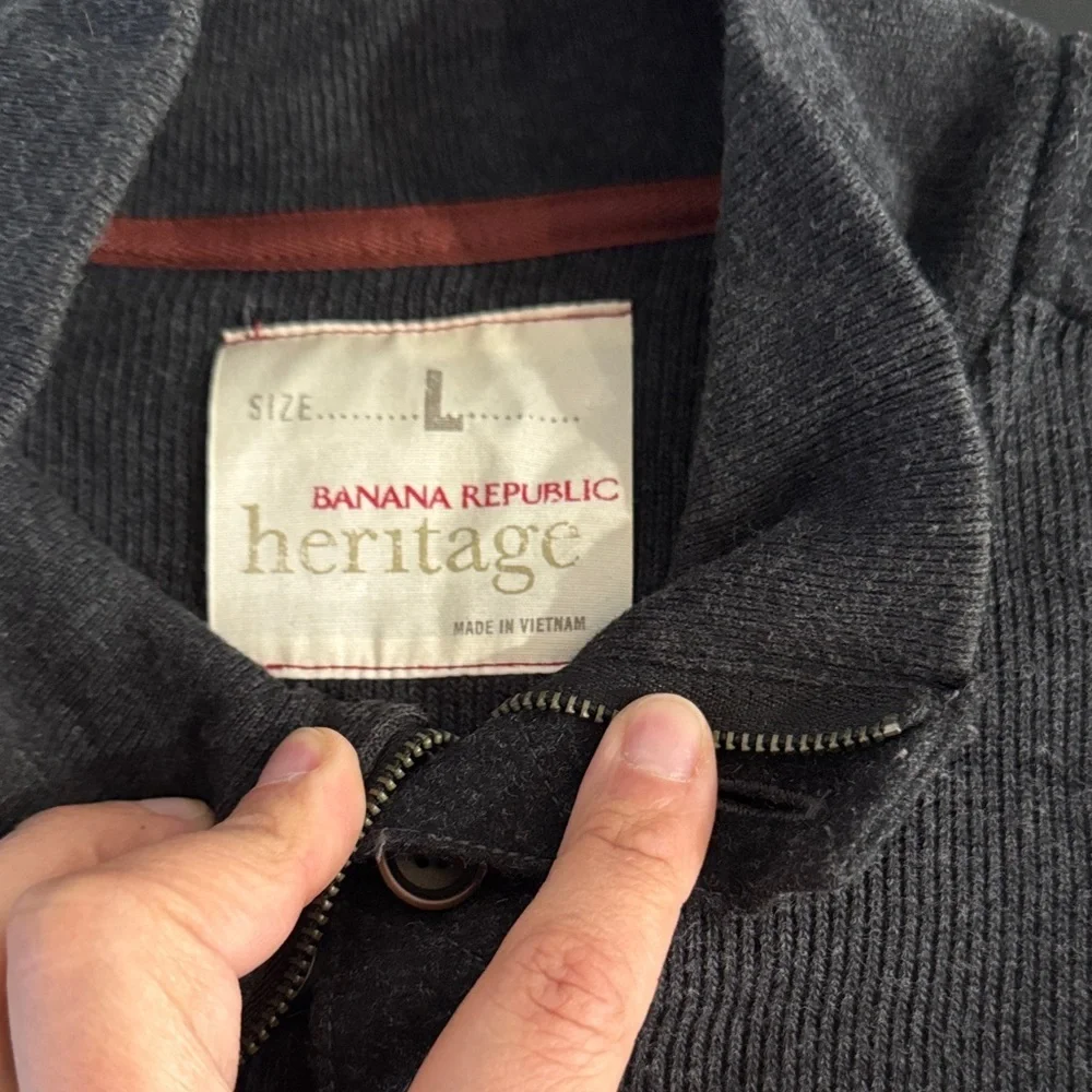 Banana Republic Charcoal Button-Up Men's Sweater Size Large